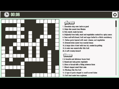 Holiday Crossword / Palavras cruzadas festivas