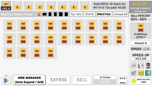 Idle Fill Factory 3 / Clicker de remplissage d'usine 3