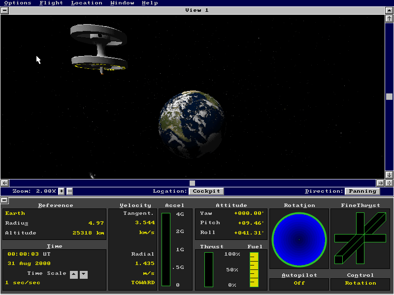 Microsoft Space Simulator / Simulateur spatial Microsoft